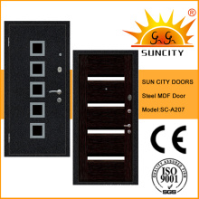 Turkish Steel MDF Armor Door with Aluminium Strips